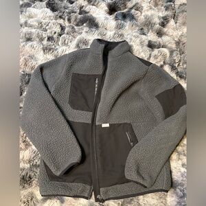 Figs Gray and Black Sherpa jacket